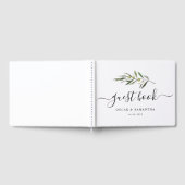 Eenvoudige Waterverf Olive Green Branch Gastenboek (Volledig)