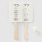 Eenvoudige Waterverf Olive Green Branch Handwaaier (Voorkant en achterkant)