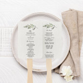 Eenvoudige Waterverf Olive Green Branch Handwaaier