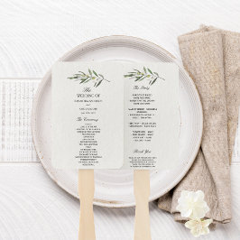 Eenvoudige Waterverf Olive Green Branch Handwaaier