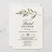 Eenvoudige Waterverf Olive Green Branch Invitation Kaart (Voorkant)