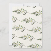 Eenvoudige Waterverf Olive Green Branch Kaart (Achterkant)