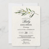 Eenvoudige Waterverf Olive Green Branch Kaart (Voorkant)