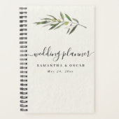 Eenvoudige Waterverf Olive Green Branch Planner (Voorkant)