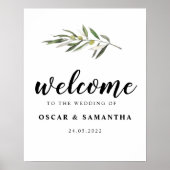 Eenvoudige Waterverf Olive Green Branch Poster (Voorkant)