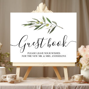 Eenvoudige Waterverf Olive Green Branch Poster