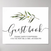 Eenvoudige Waterverf Olive Green Branch Poster (Voorkant)