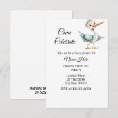 Eenvoudige Waterverf Ooievaar Baby shower Kaart (Voorkant / Achterkant)