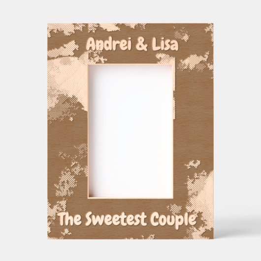 Eenvoudige Waterverf paar Valentijnse cadeau Houte Gegraveerde Lijstjes (Voorkant)