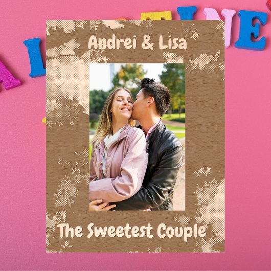 Eenvoudige Waterverf paar Valentijnse cadeau Houte Gegraveerde Lijstjes