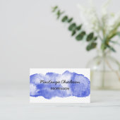 Eenvoudige Waterverf Paint Brushstroke Blue Visitekaartje (Staand voorkant)
