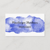 Eenvoudige Waterverf Paint Brushstroke Blue Visitekaartje (Voorkant)
