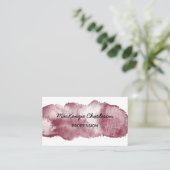 Eenvoudige Waterverf Paint Brushstroke Bourgogne Visitekaartje (Staand voorkant)