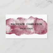 Eenvoudige Waterverf Paint Brushstroke Bourgogne Visitekaartje (Voorkant)
