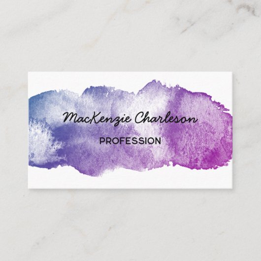 Eenvoudige Waterverf Paint Brushstroke Kleurrijk Visitekaartje (Voorkant)