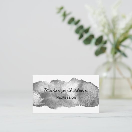 Eenvoudige Waterverf Paint Brushstroke Monotone Visitekaartje (Staand voorkant)
