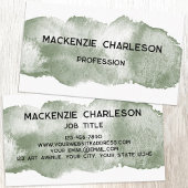 Eenvoudige Waterverf Paint Brushstroke Sage Green Visitekaartje