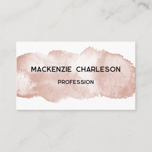 Eenvoudige Waterverf Paint Brushstroke Terracotta Visitekaartje (Voorkant)