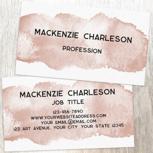 Eenvoudige Waterverf Paint Brushstroke Terracotta Visitekaartje