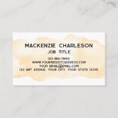 Eenvoudige Waterverf Paint Brushstroke Yellow Visitekaartje (Achterkant)