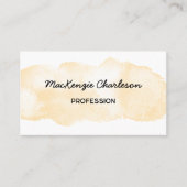 Eenvoudige Waterverf Paint Brushstroke Yellow Visitekaartje (Voorkant)