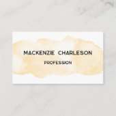 Eenvoudige Waterverf Paint Brushstroke Yellow Visitekaartje (Voorkant)