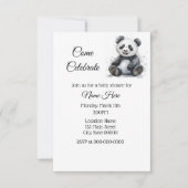 Eenvoudige Waterverf Panda Baby shower Kaart (Voorkant)