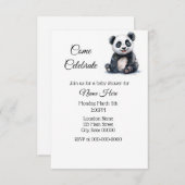 Eenvoudige Waterverf Panda Baby shower Kaart (Voorkant / Achterkant)