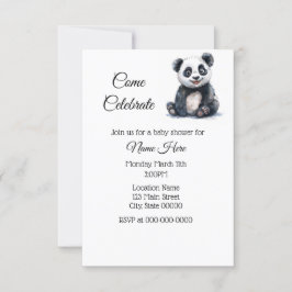 Eenvoudige Waterverf Panda Baby shower Kaart
