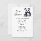 Eenvoudige Waterverf Panda Baby shower Kaart (Voorkant)