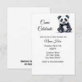 Eenvoudige Waterverf Panda Baby shower Kaart (Voorkant / Achterkant)