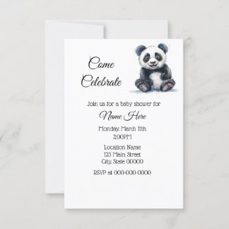 Eenvoudige Waterverf Panda Baby shower Kaart