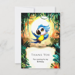 Eenvoudige Waterverf Papegaai Verjaardag Bedankkaart