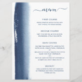 Eenvoudige Waterverf penseelpenseelmarter Blue Wed Menu (Voorkant)