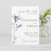 Eenvoudige Waterverf Periwinkle Flower Invitation Kaart (Staand voorkant)