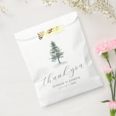 Eenvoudige Waterverf pijnboom dank u bruiloft Bedankzakje (Gezegeld)