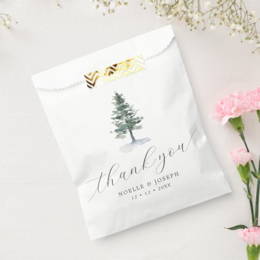 Eenvoudige Waterverf pijnboom dank u bruiloft Bedankzakje (Gezegeld)