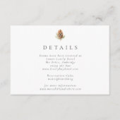 Eenvoudige Waterverf Pine Cone Winter Wedding Informatiekaartje (Voorkant)