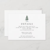 Eenvoudige Waterverf Pine Tree Wedding Enclosure K Informatiekaartje (Voorkant / Achterkant)