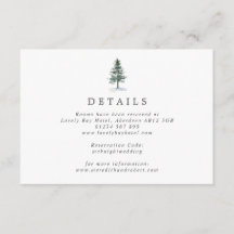 Eenvoudige Waterverf Pine Tree Wedding Enclosure K