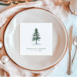Eenvoudige Waterverf Pine Tree Wedding Servet