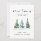 Eenvoudige Waterverf Pine Trees Foto op Terug Feestdagenkaart (Voorkant)