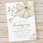 Eenvoudige Waterverf pompoen Friendsgiving Diner Kaart