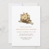Eenvoudige Waterverf Pompoenen Thanksgiving Dinner Kaart (Voorkant)