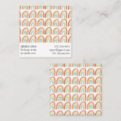 Eenvoudige Waterverf Rainbows Patroonkoel Vierkante Visitekaartje (Voorkant / Achterkant)