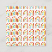 Eenvoudige Waterverf Rainbows Patroonkoel Vierkante Visitekaartje (Achterkant)