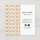 Eenvoudige Waterverf Rainbows Patroonkoel Vierkante Visitekaartje (Achterkant)