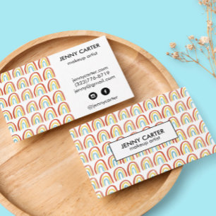 Eenvoudige Waterverf Rainbows Patroonkoel Visitekaartje