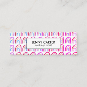 Eenvoudige Waterverf Rainbows Pattern Cool Paars Mini Visitekaartje