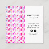 Eenvoudige Waterverf Rainbows Pattern Cool Paars Vierkante Visitekaartje (Achterkant)